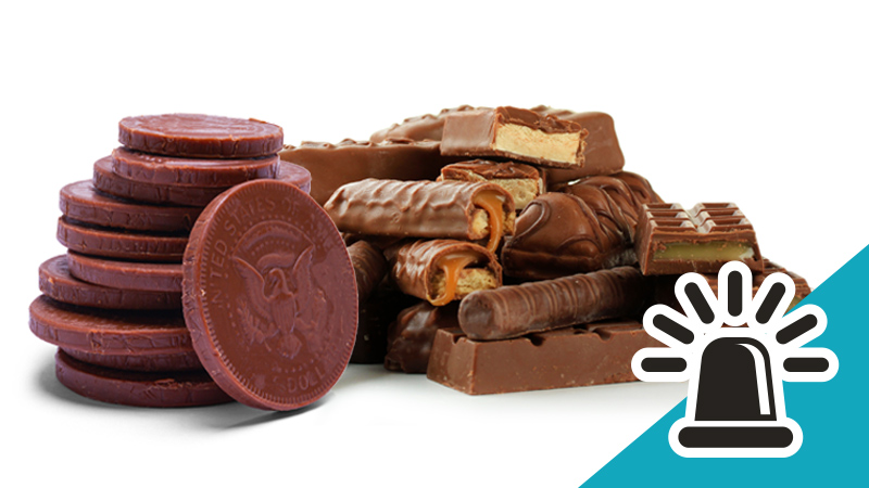 alerta monedas chocolate